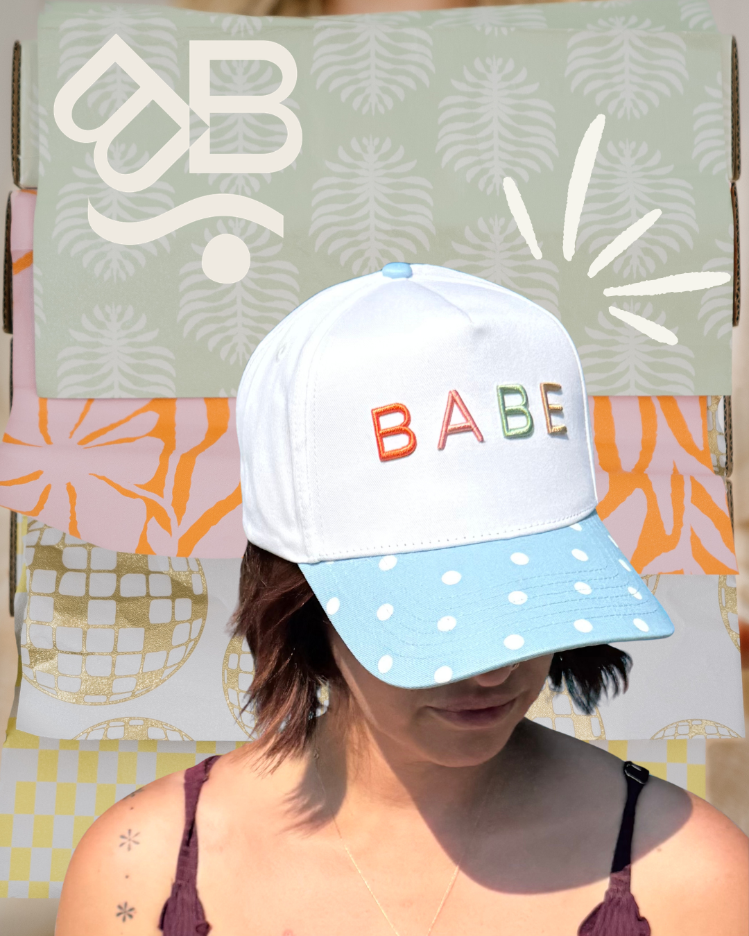 Babe Polka Dot Hat | Blue